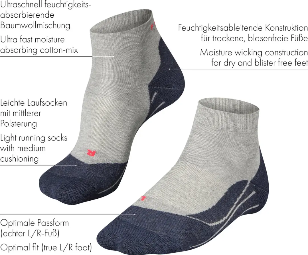 Falke RU4 Short Anti-Blaar Hardloopsokken Heren - Maat 49-50
