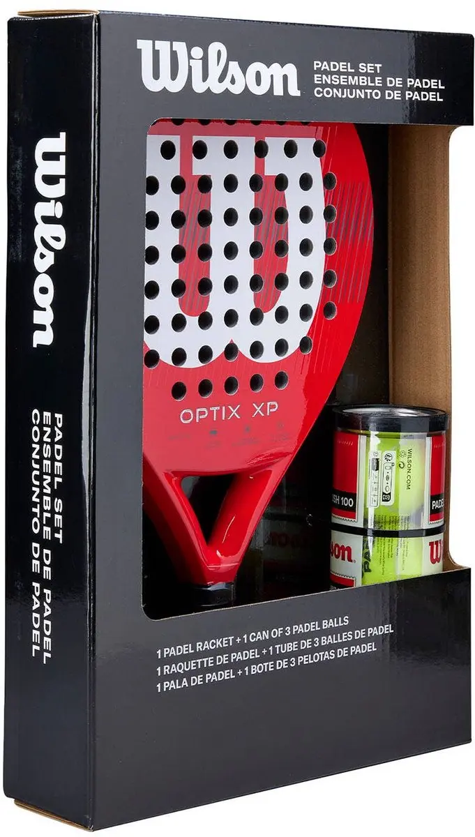 Wilson Optix XP Red Racket - L0 grip - Tennisbal set