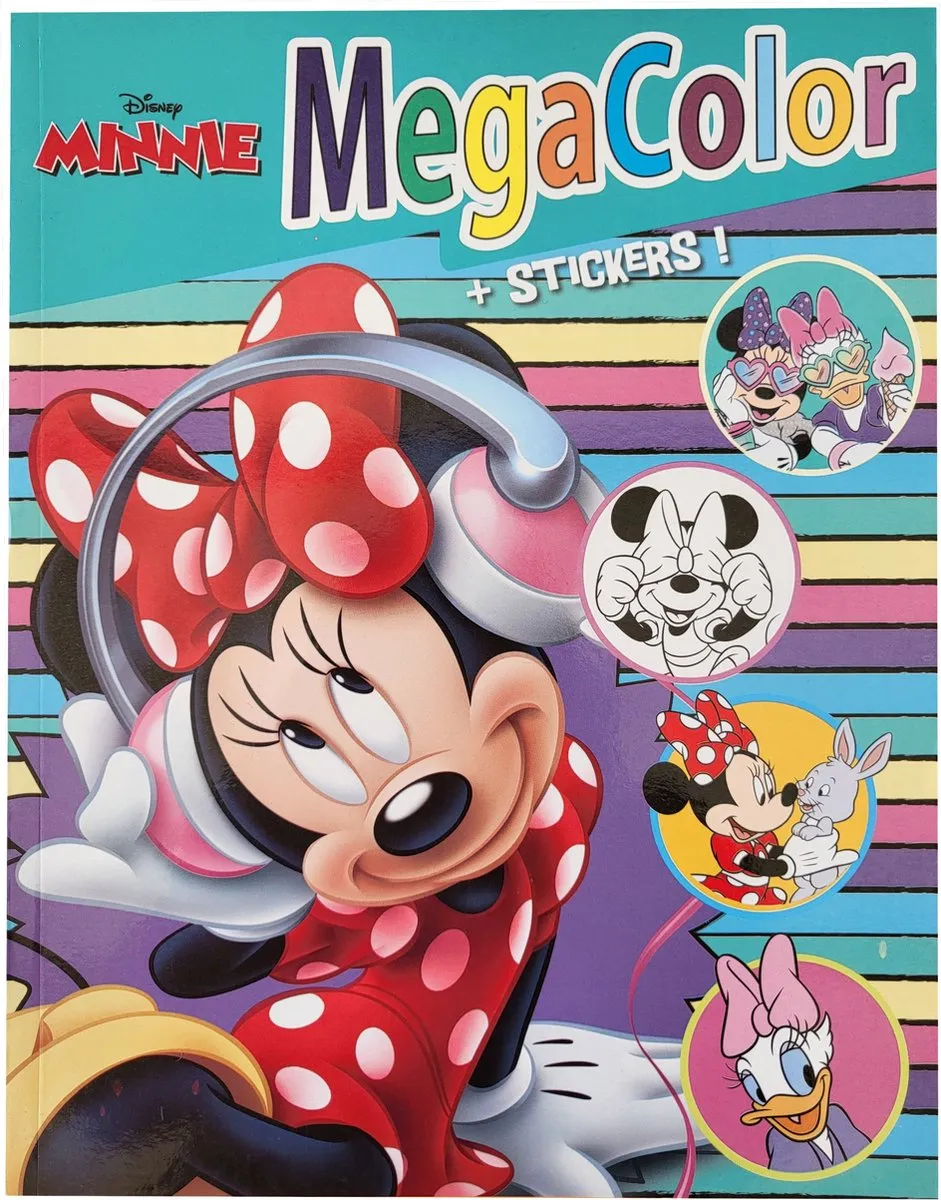 Disney Minnie Kleurboek 120 Pg + Stickers - Rood