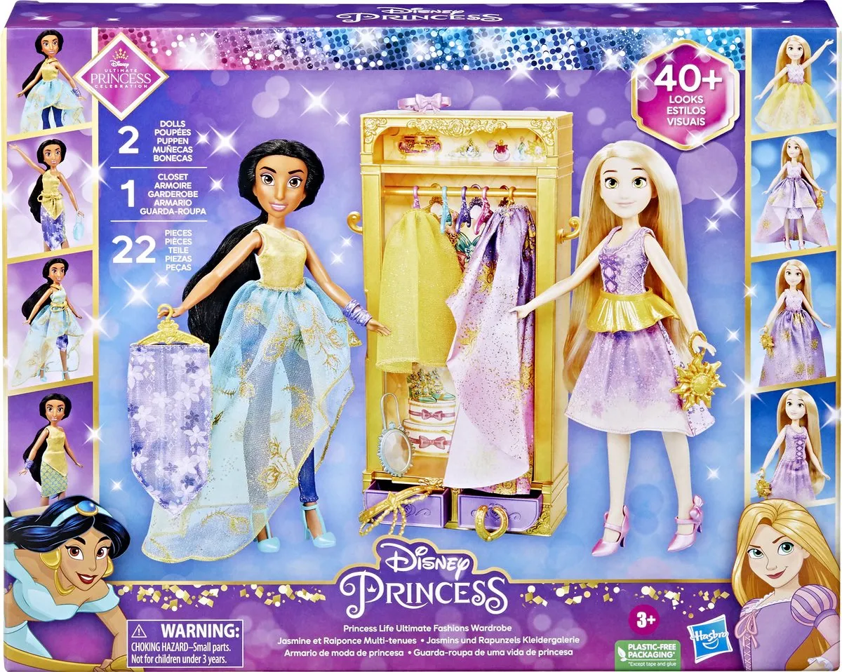 Disney Princess Ultimate Fashions Pack F50665L0 - Modepop met 22 accessoires - Jasmine & Rapunzel