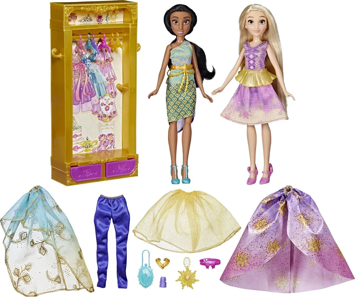 Disney Princess Ultimate Fashions Pack F50665L0 - Modepop met 22 accessoires - Jasmine & Rapunzel