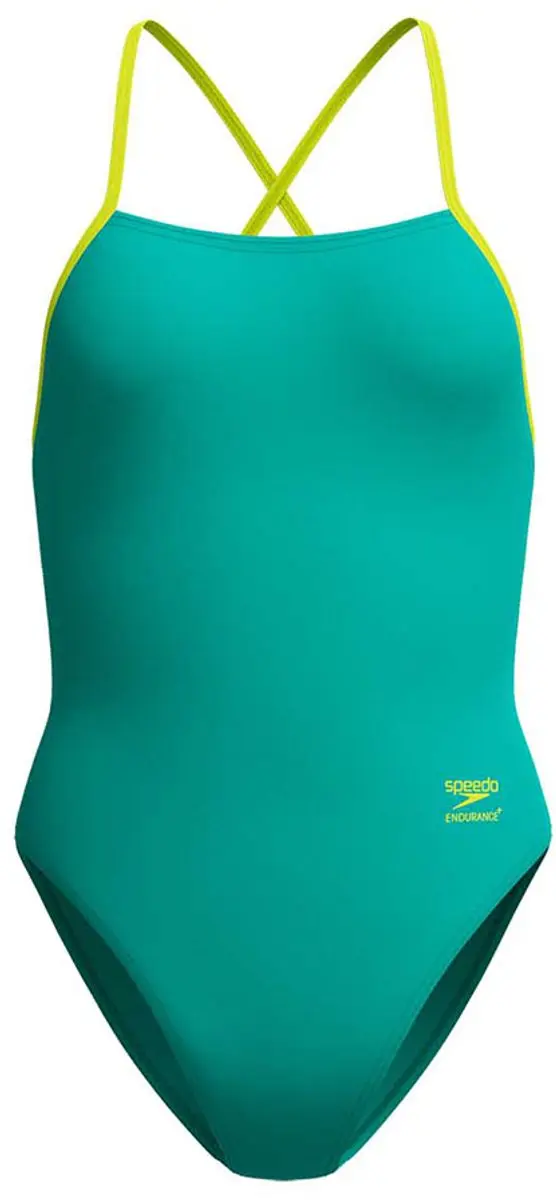 Speedo FL Solid Tie Back Zwemkleding - UK 34 - Groen/Turquoise