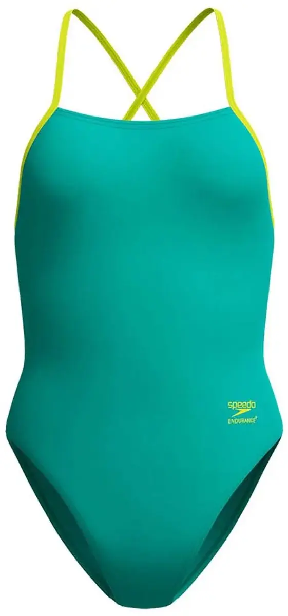 Speedo FL Solid Tie Back Zwemkleding - UK 34 - Groen/Turquoise