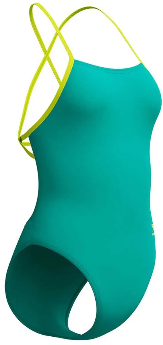 Speedo FL Solid Tie Back Zwemkleding - UK 34 - Groen/Turquoise