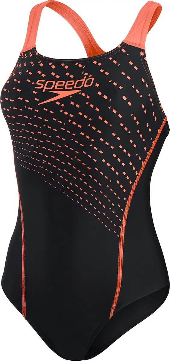 Speedo Medley Logo 1-Piece Dames Sportbadpak - Maat 36 - Zwart/Rood