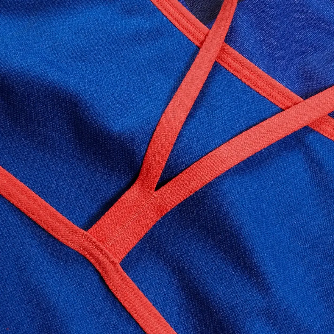 Speedo Womens Placement Digital Vback Badpak - Rood/Blauw