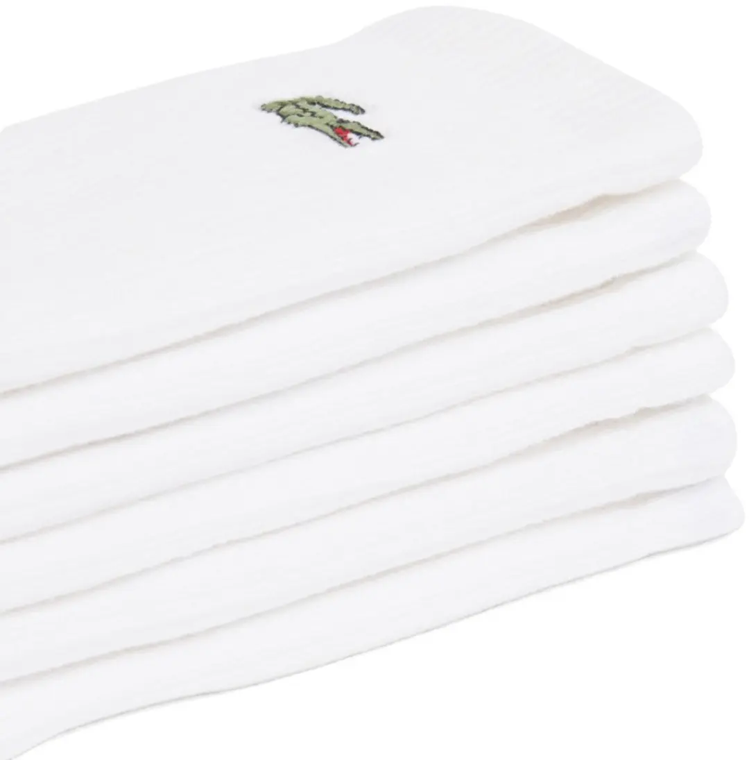 Lacoste Crocodile Logo Unisex Sportsokken 3 Stuks - Wit - 39-42