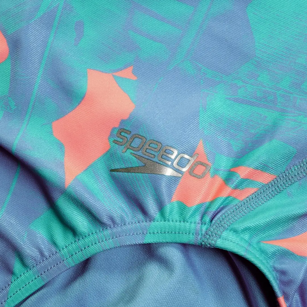 Speedo Womens Allover Digital Starback Arctic Glass - 36 - Blauw/Rozig