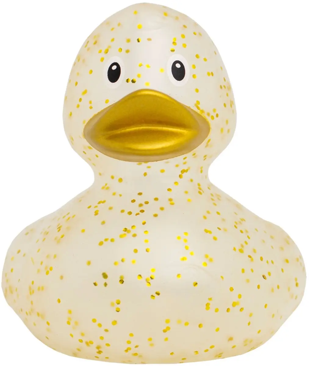 Van der Meulen Badeend Goud Glitter Rubber - Meerkleurig