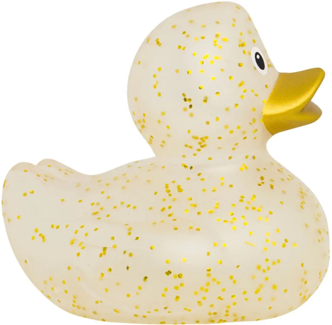 Van der Meulen Badeend Goud Glitter Rubber - Meerkleurig