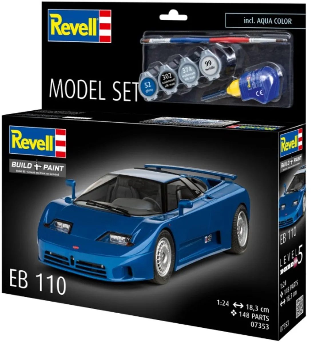Revell Bugatti EB 110 Modelbouwpakket 1:24 - 148 Onderdelen - Multi