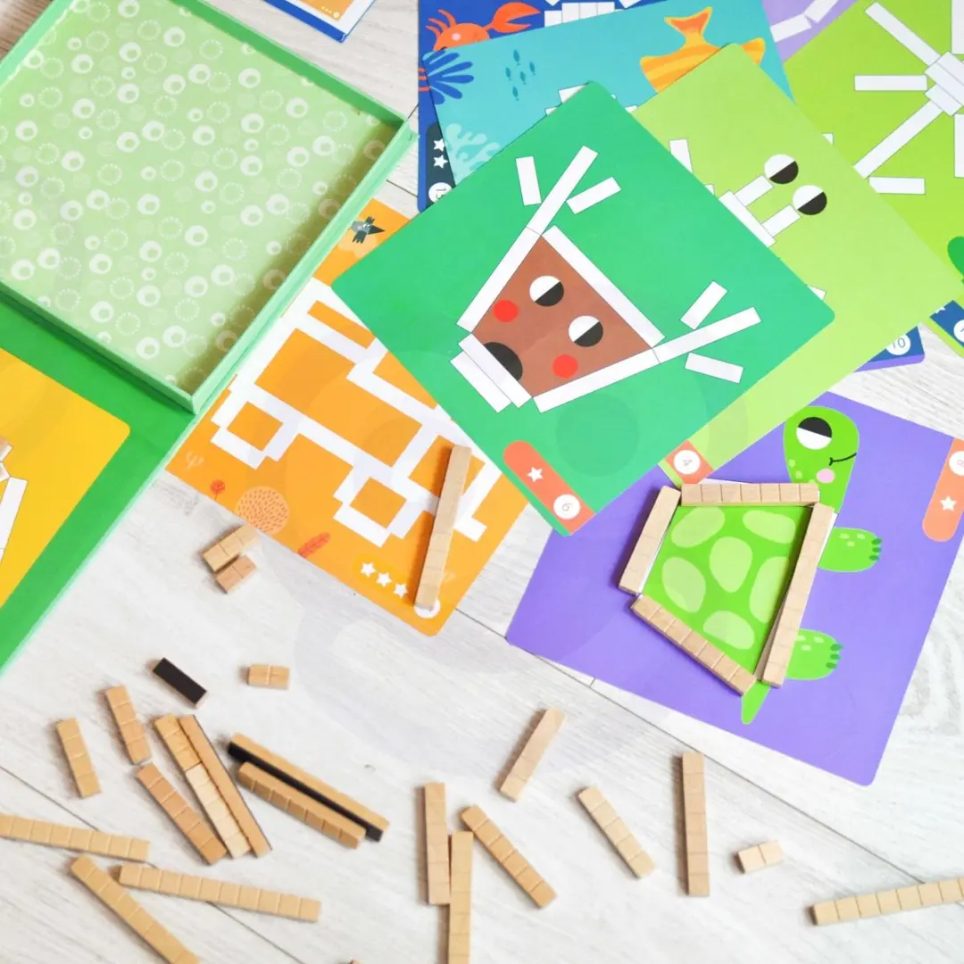 Tooky Toy Puzzelspel Meerkleurig - 49 Stuks - 30 Patronen