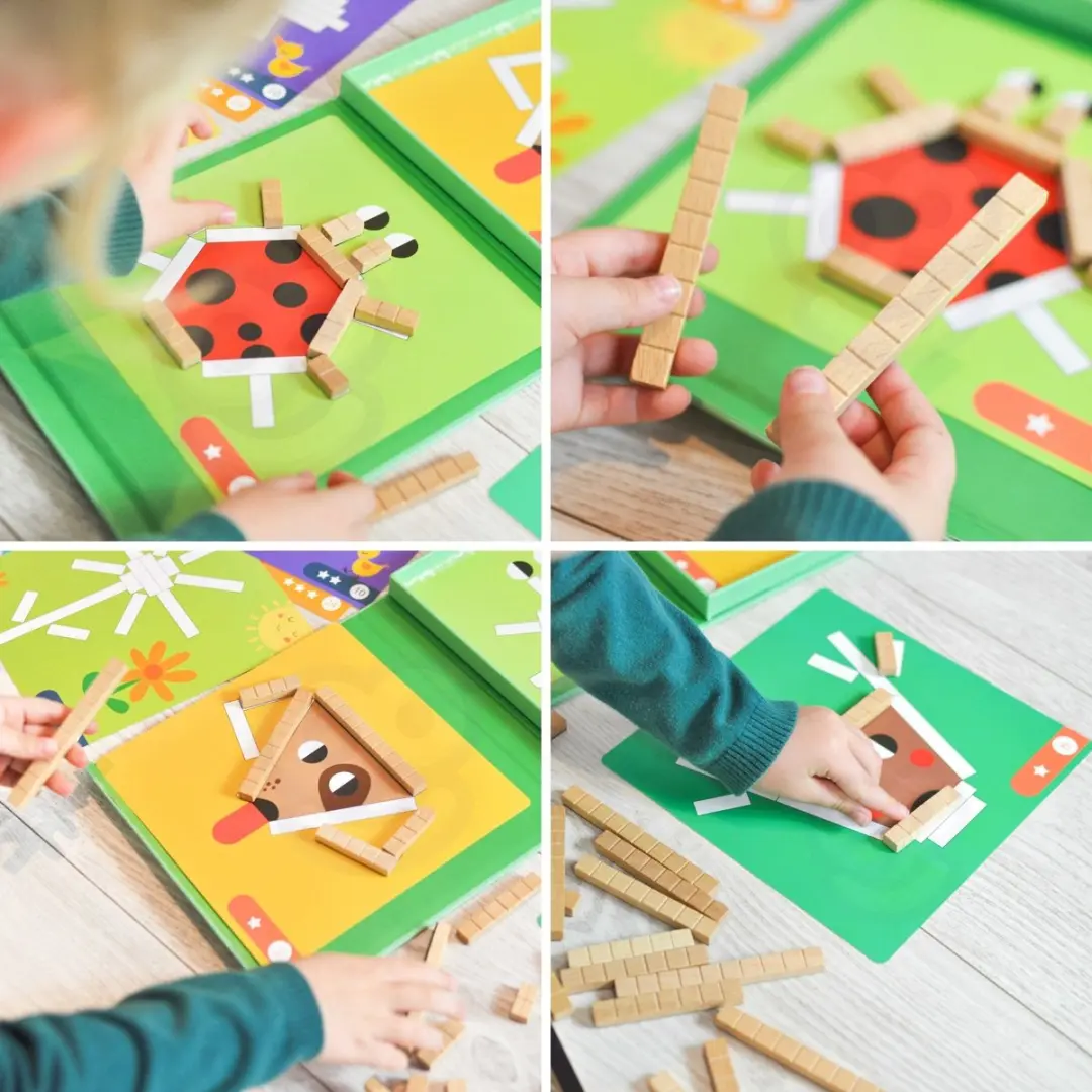 Tooky Toy Puzzelspel Meerkleurig - 49 Stuks - 30 Patronen