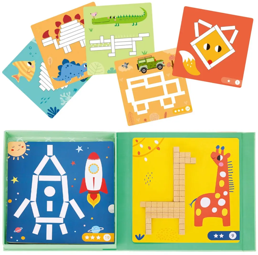 Tooky Toy Puzzelspel Meerkleurig - 49 Stuks - 30 Patronen