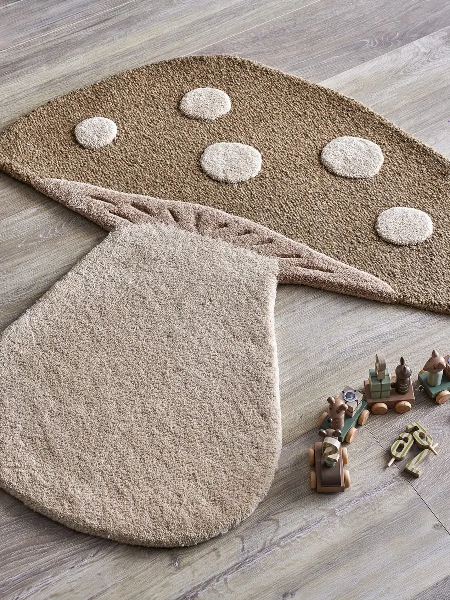 Bloomingville Vloerkleed Mushroom Paddenstoel - Bruin