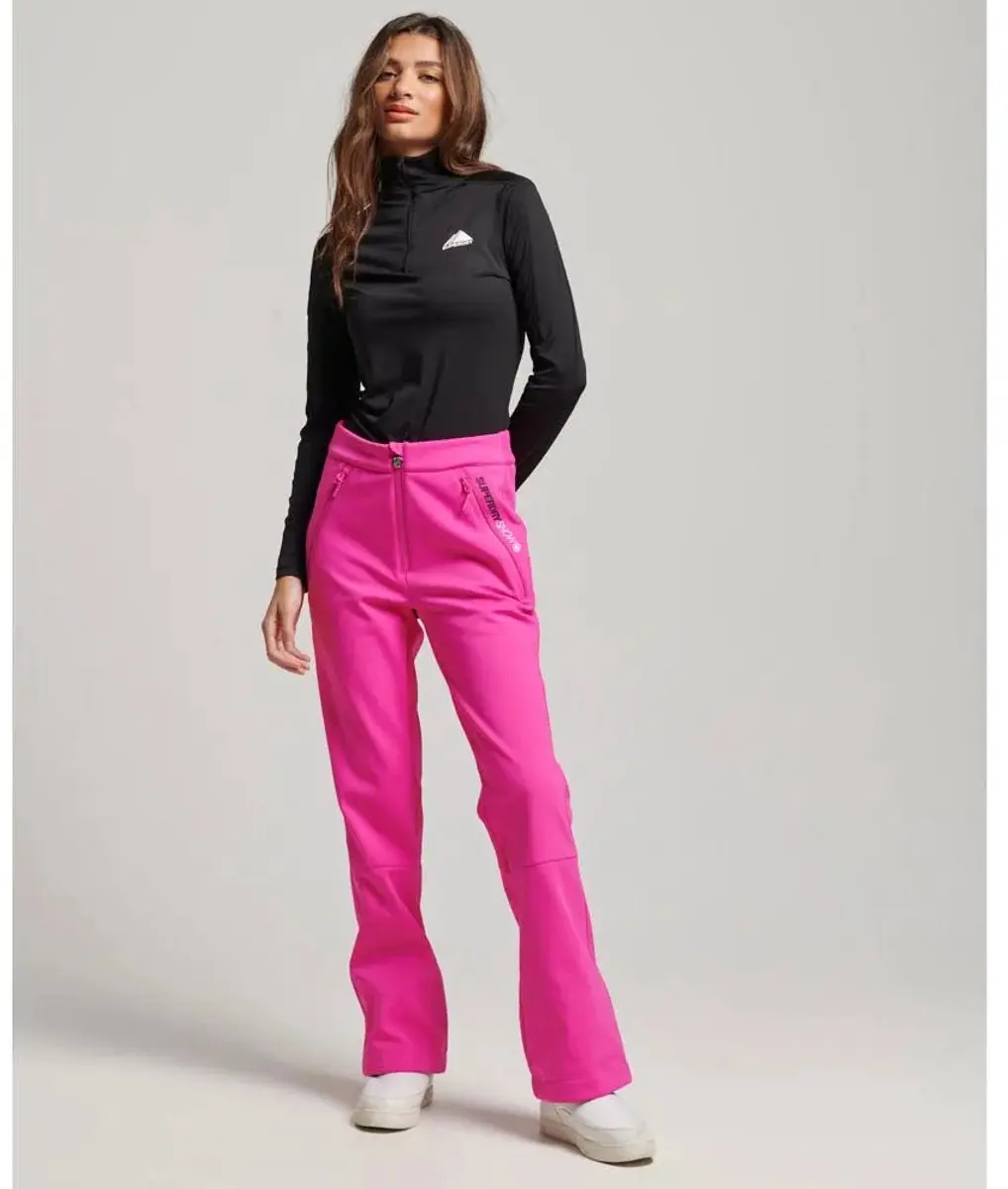 Superdry Ski Softshell Slim Trousers WS110157A-9TN - Maat M - Hyper Magenta Pink