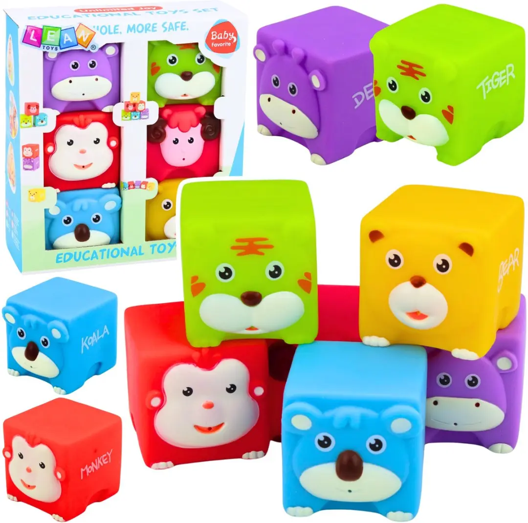 LEAN TOYS Rubberen Dierenblokken