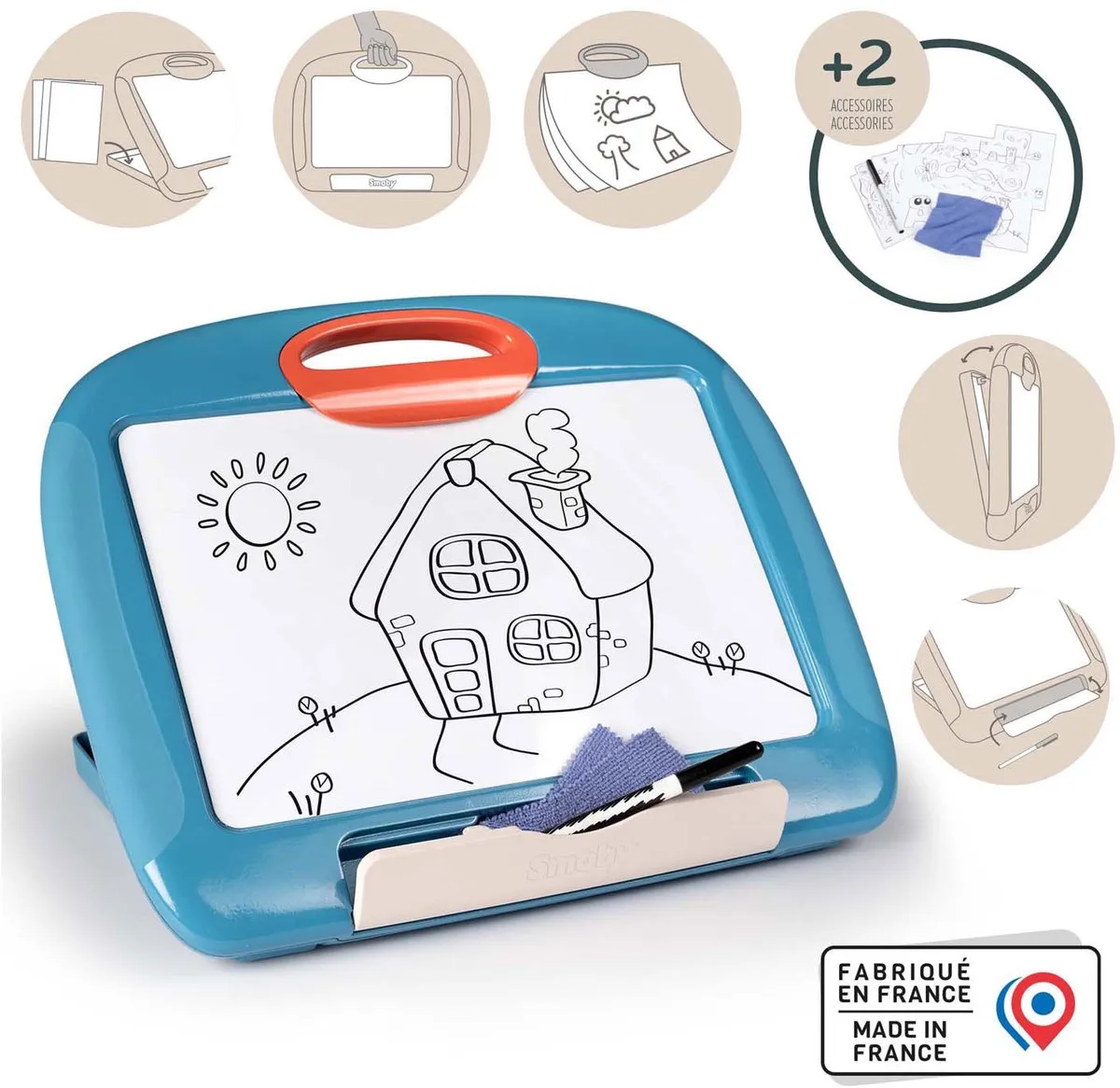 Smoby Reis Tekenbord Multicolor - met stift en kleurplaten