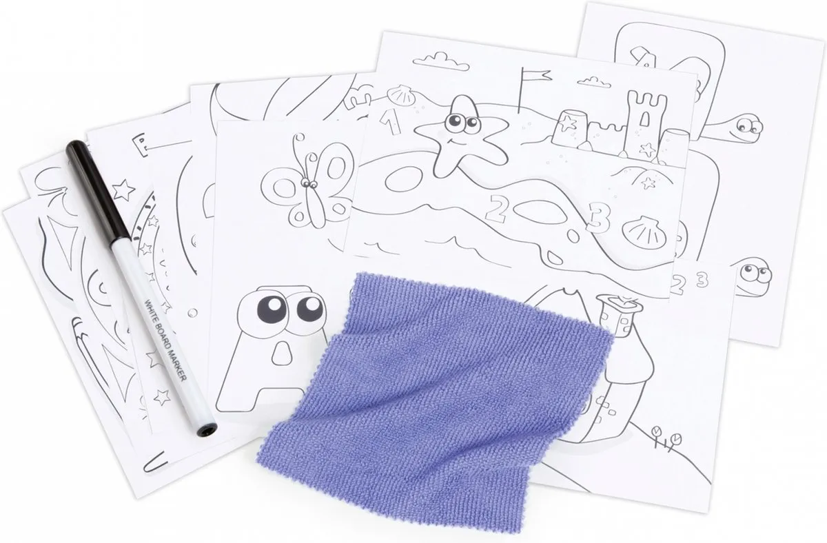 Smoby Reis Tekenbord Multicolor - met stift en kleurplaten