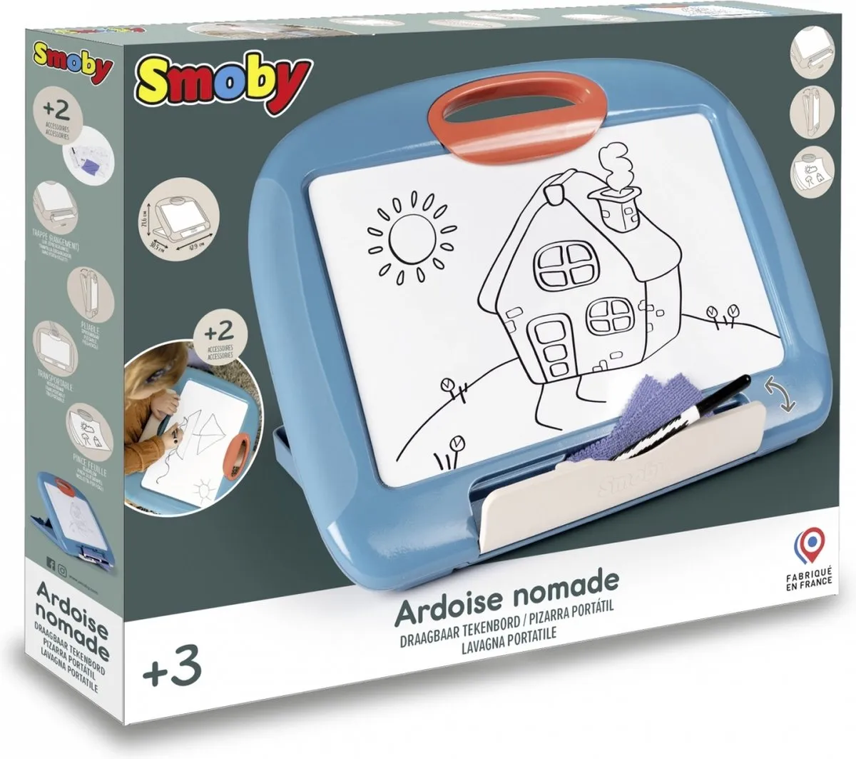 Smoby Reis Tekenbord Multicolor - met stift en kleurplaten - afbeelding 6 van 6