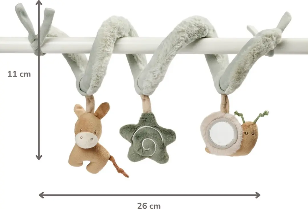 Nattou LouLou Boxspiraal Baby 18cm - Groen/Beige/Ecru