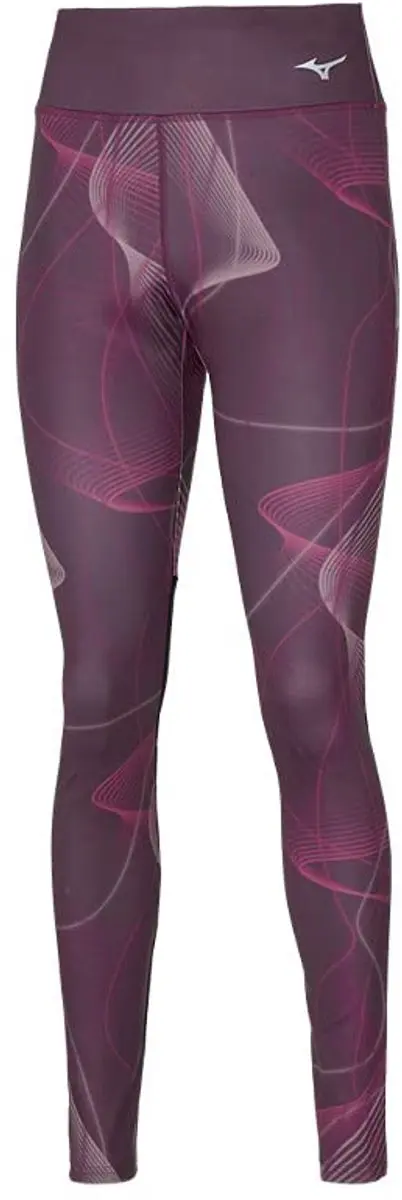 Mizuno Printed Tights Dames Grape Wine