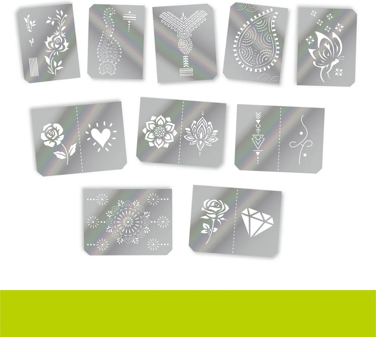 Bic Bodymark Tattoo Stencils 16 Stuks - Zilver