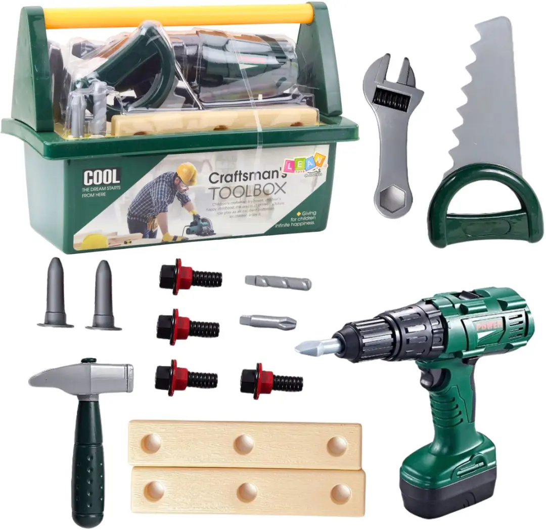 LEAN TOYS DIY-gereedschapsset Batterijboormachine 14-delig