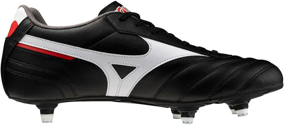 Mizuno Morelia II Club SI Voetbalschoenen - 39 - Zwart/Wit/Rood - afbeelding 2 van 3
