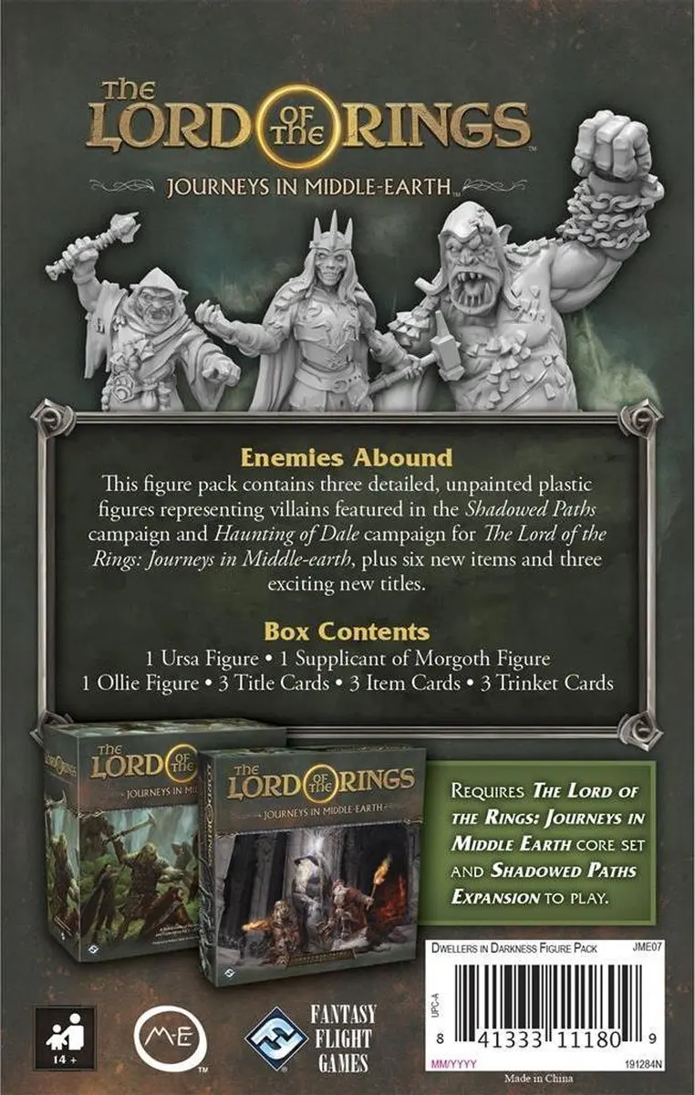 Fantasy Flight Games Lord of the Rings Journeys in Middle Earth Dwellers in Darkness FFJME07 - Uitbreiding