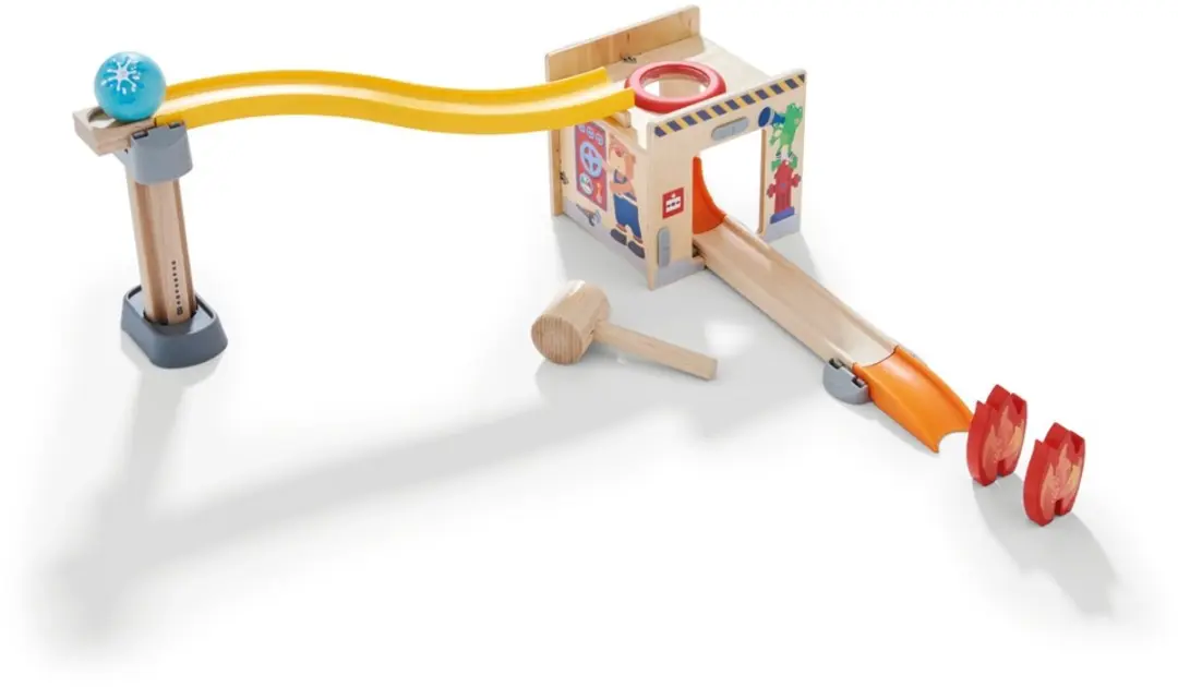Haba Kullerbü Knikkerbaan Brandweer - 15-delig Multicolor