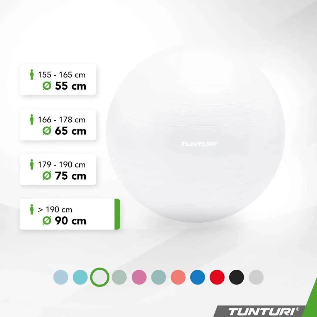 Tunturi Anti Burst Fitnessbal 90cm - Wit