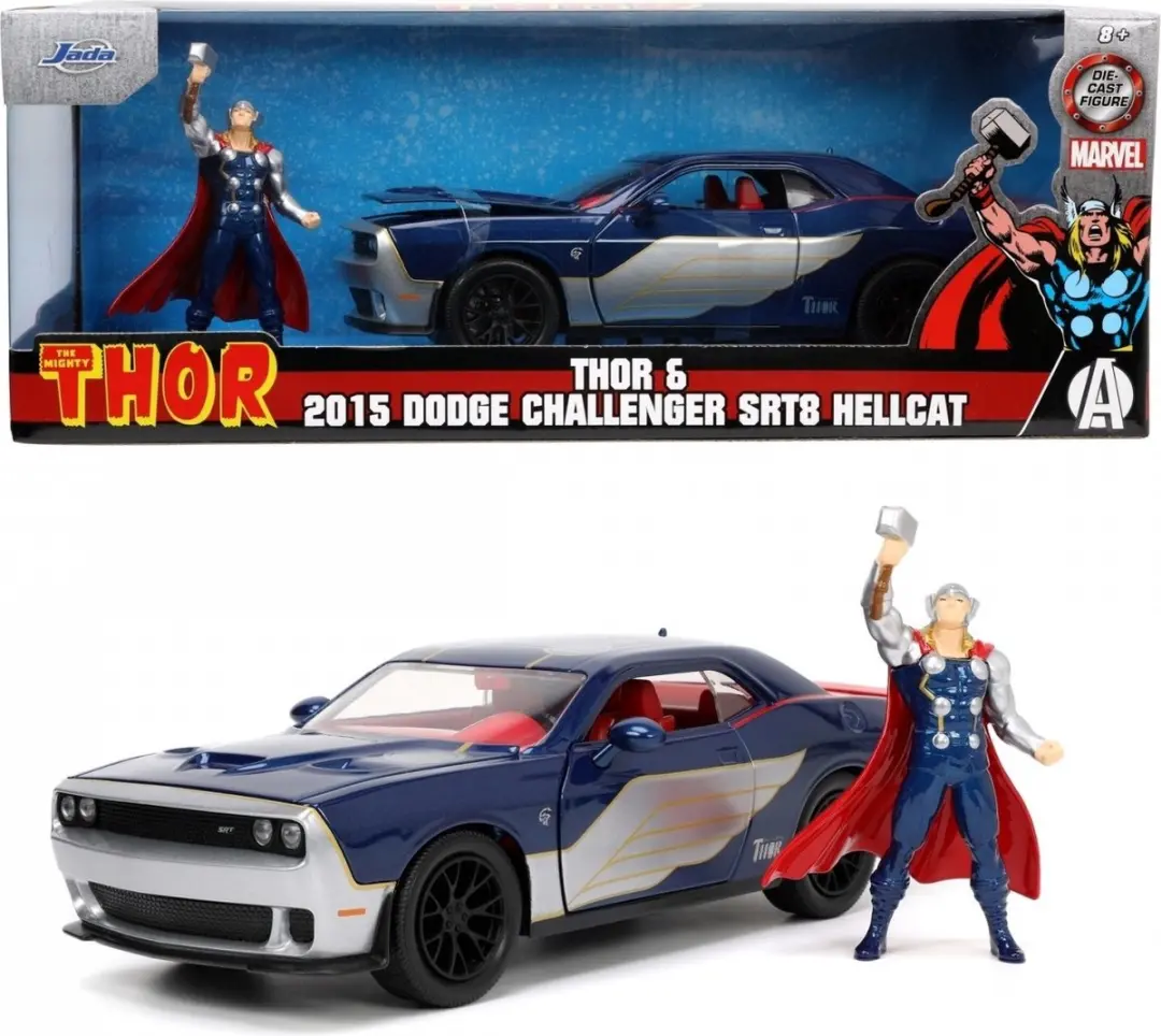 Jada Toys Marvel Thor Dodge Challenger 1:24 - Blauw - afbeelding 6 van 6