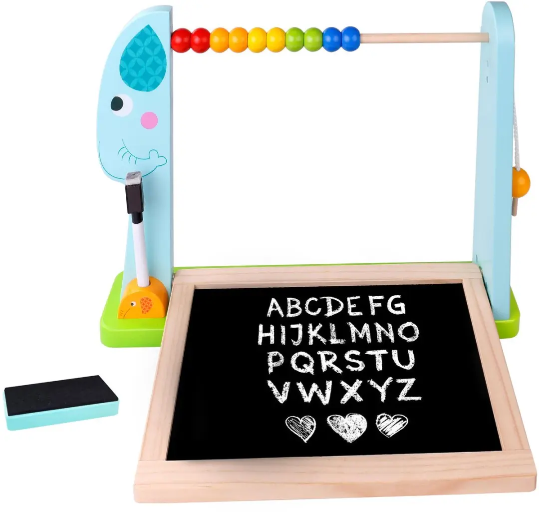 Tooky Toy Houten Dubbelzijdig Magnetisch + Krijtbord - Meerkleurig - afbeelding 6 van 6