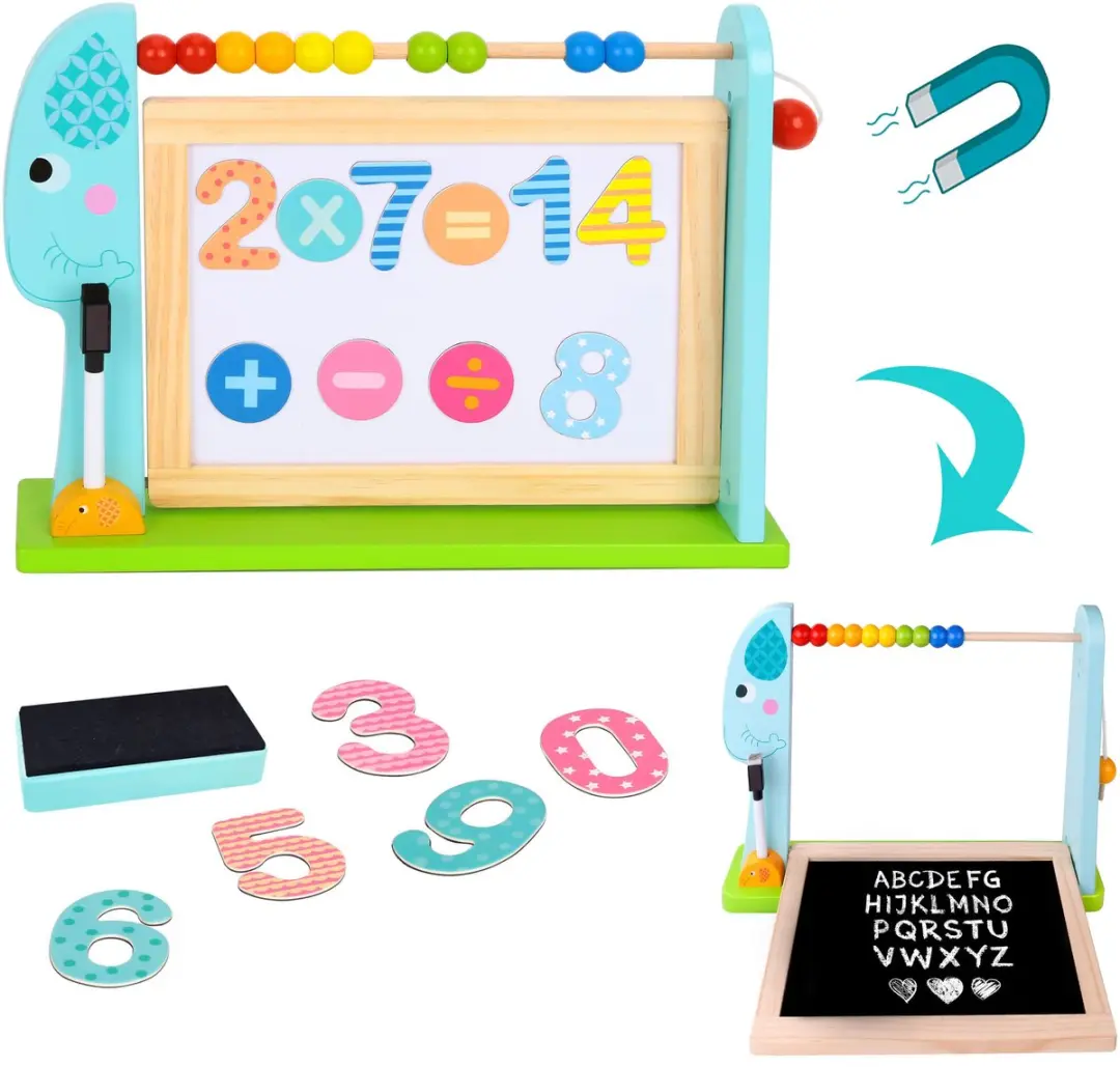 Tooky Toy Houten Dubbelzijdig Magnetisch + Krijtbord