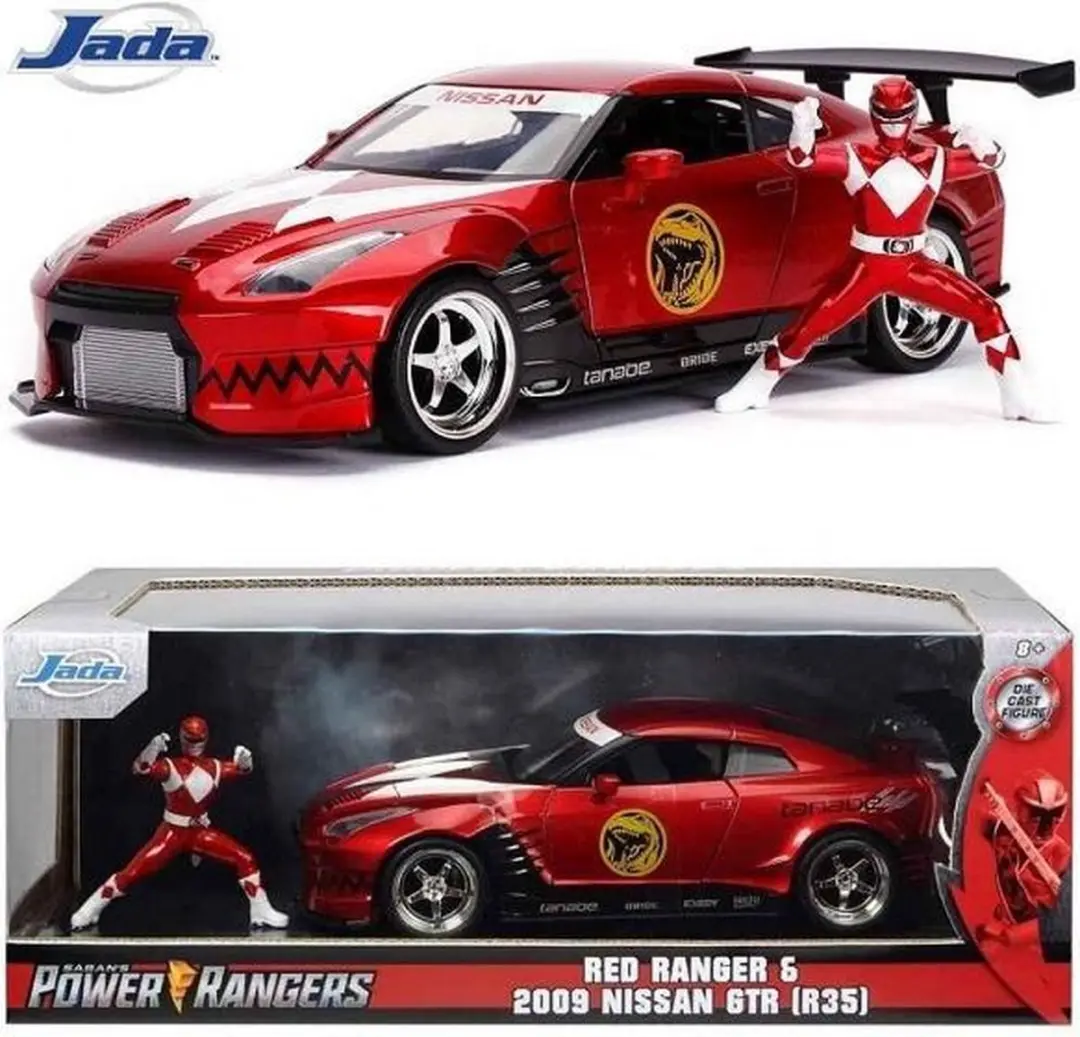 Jada Toys Nissan GT-R R35 2009 Power Rangers 1:24 - Rood Metallic