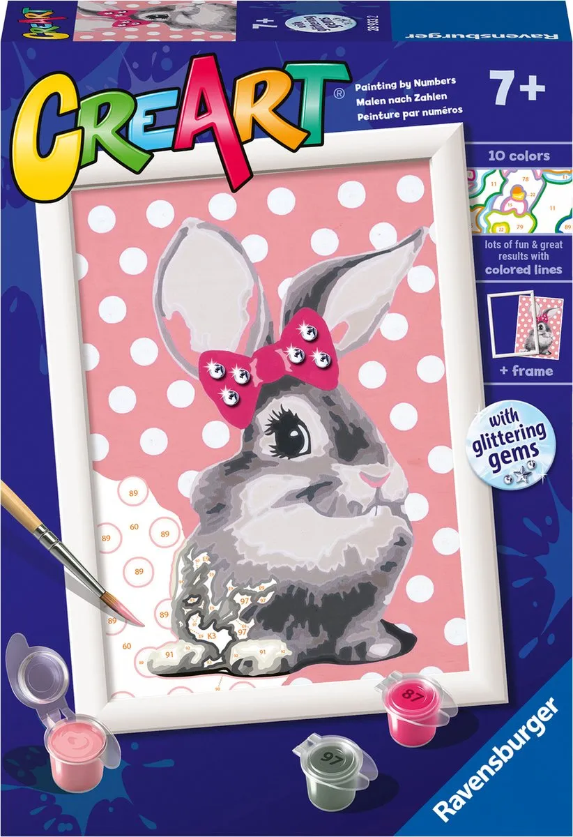 Ravensburger CreArt Konijn Schilderen op nummer - Multicolor - 15 Kleuren