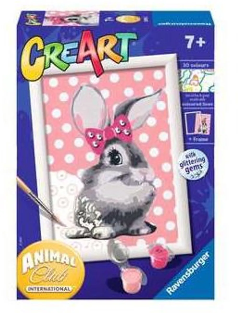 Ravensburger CreArt Konijn Schilderen op nummer - Multicolor - 15 Kleuren