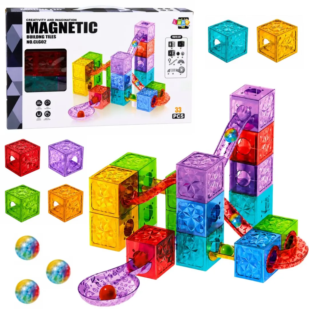 LEAN TOYS Magnetische Constructieblokken Kubussen Baan