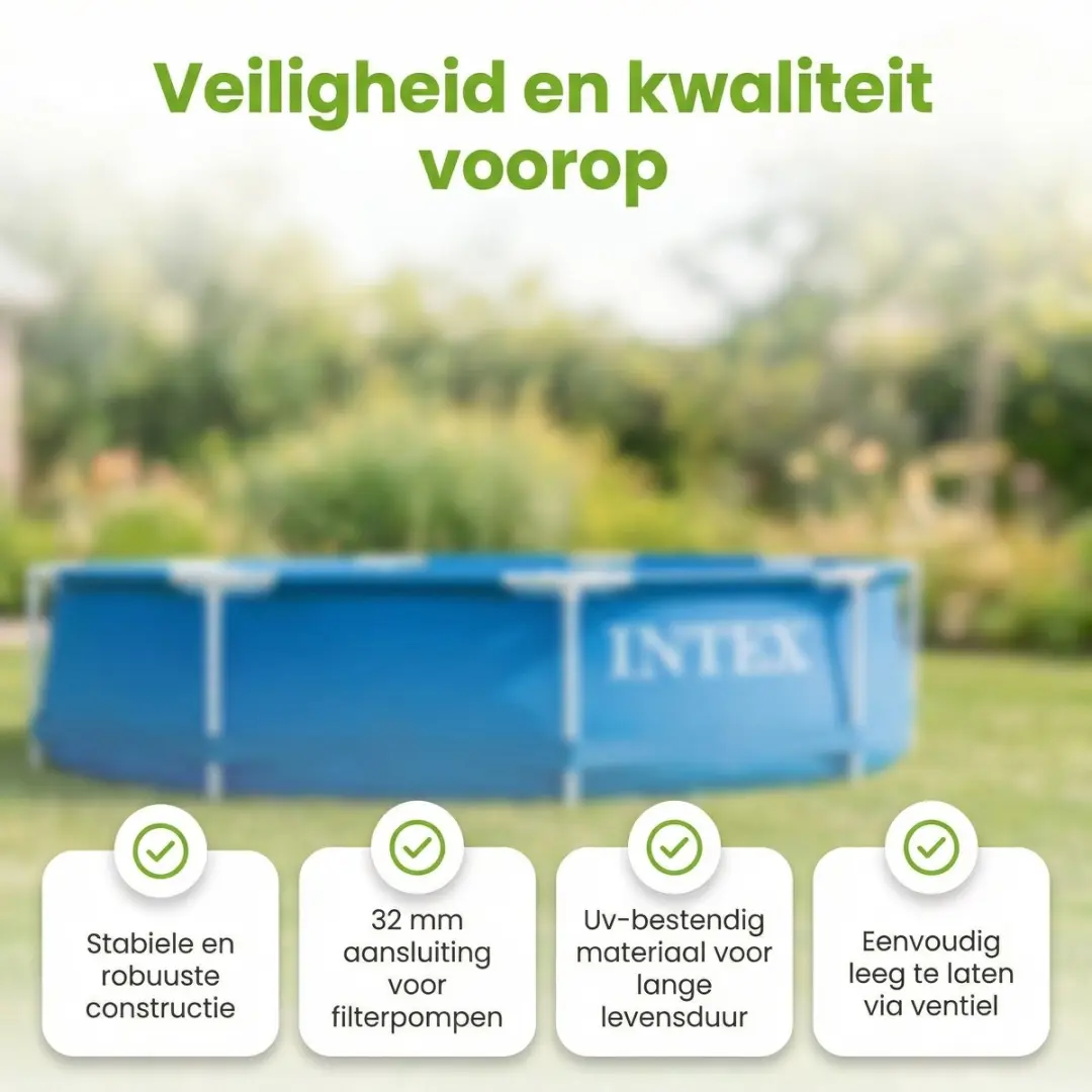 Intex 244cm Rond Frame Zwembad - Blauw - 1828L