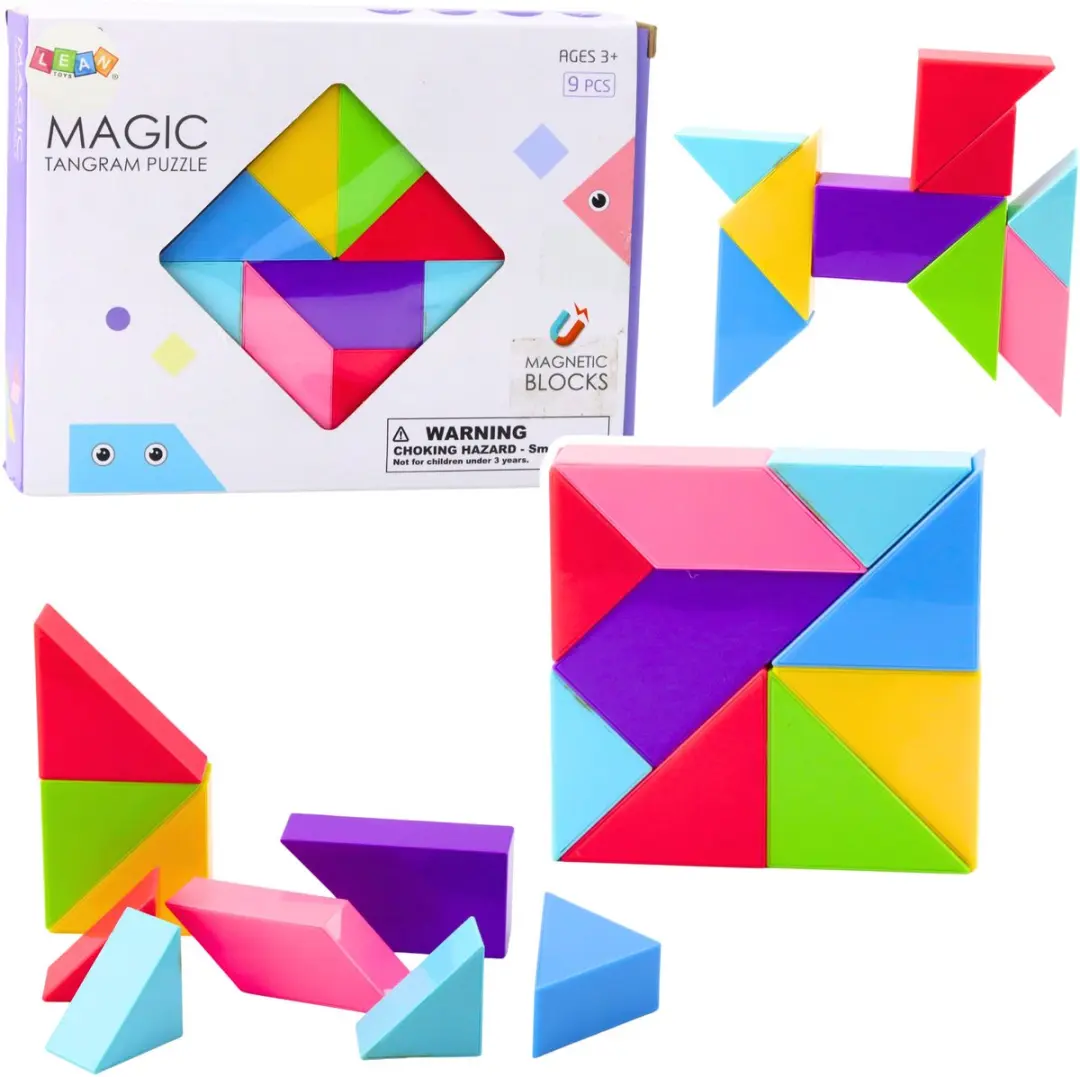 LEAN TOYS Magnetische Tangramblokken 9 Stuks