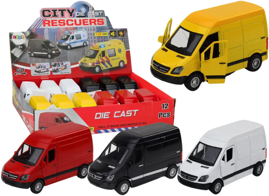 Lean Toys Bestelwagen 1:32 Rood/Zwart/Geel/Wit