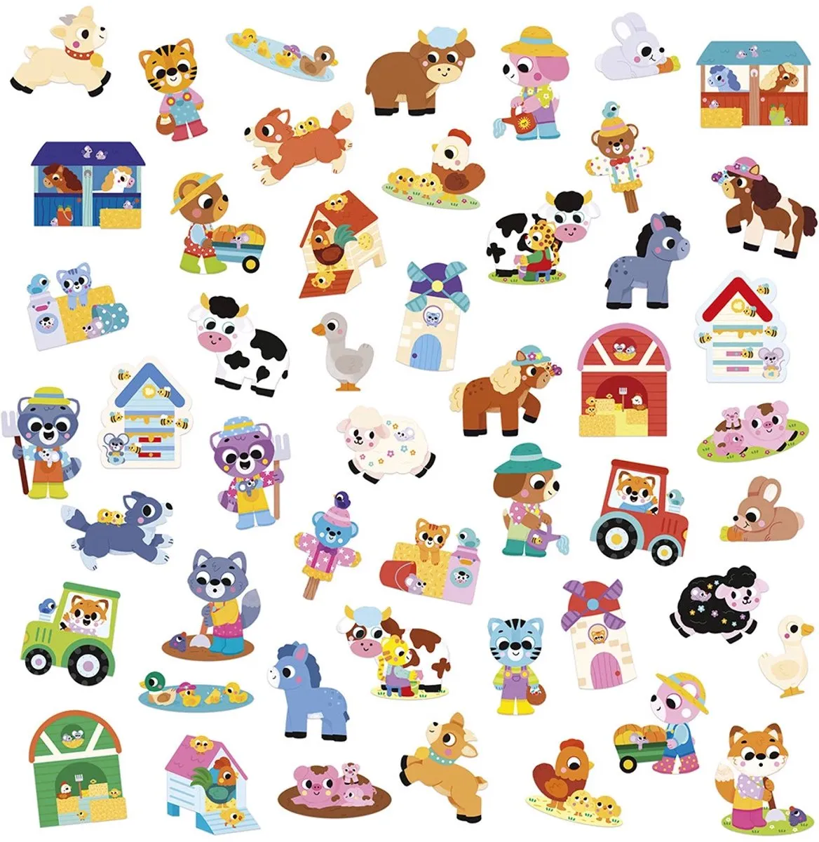 Janod Stickers Boerderij - 50 Stuks - Multicolor