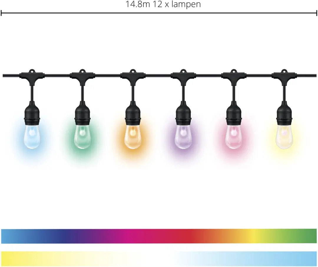 WiZ Buitenlamp Lichtsnoer - 15 Lichtpunten - Multicolor - afbeelding 2 van 6