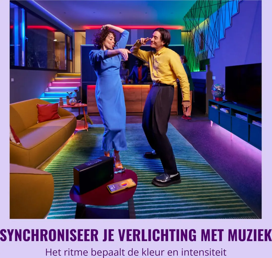 WiZ RGB LED Strip 4m - Muzieksynchronisatie - afbeelding 4 van 6
