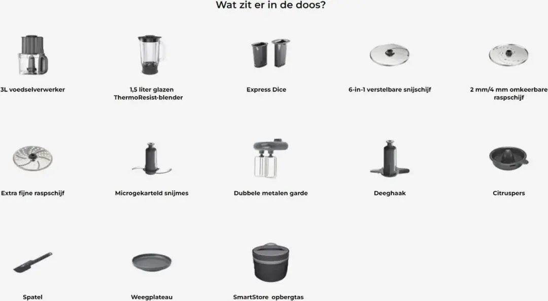 Kenwood MultiPro XL Weigh+ Keukenmachine 1000W - Zwart - afbeelding 4 van 6
