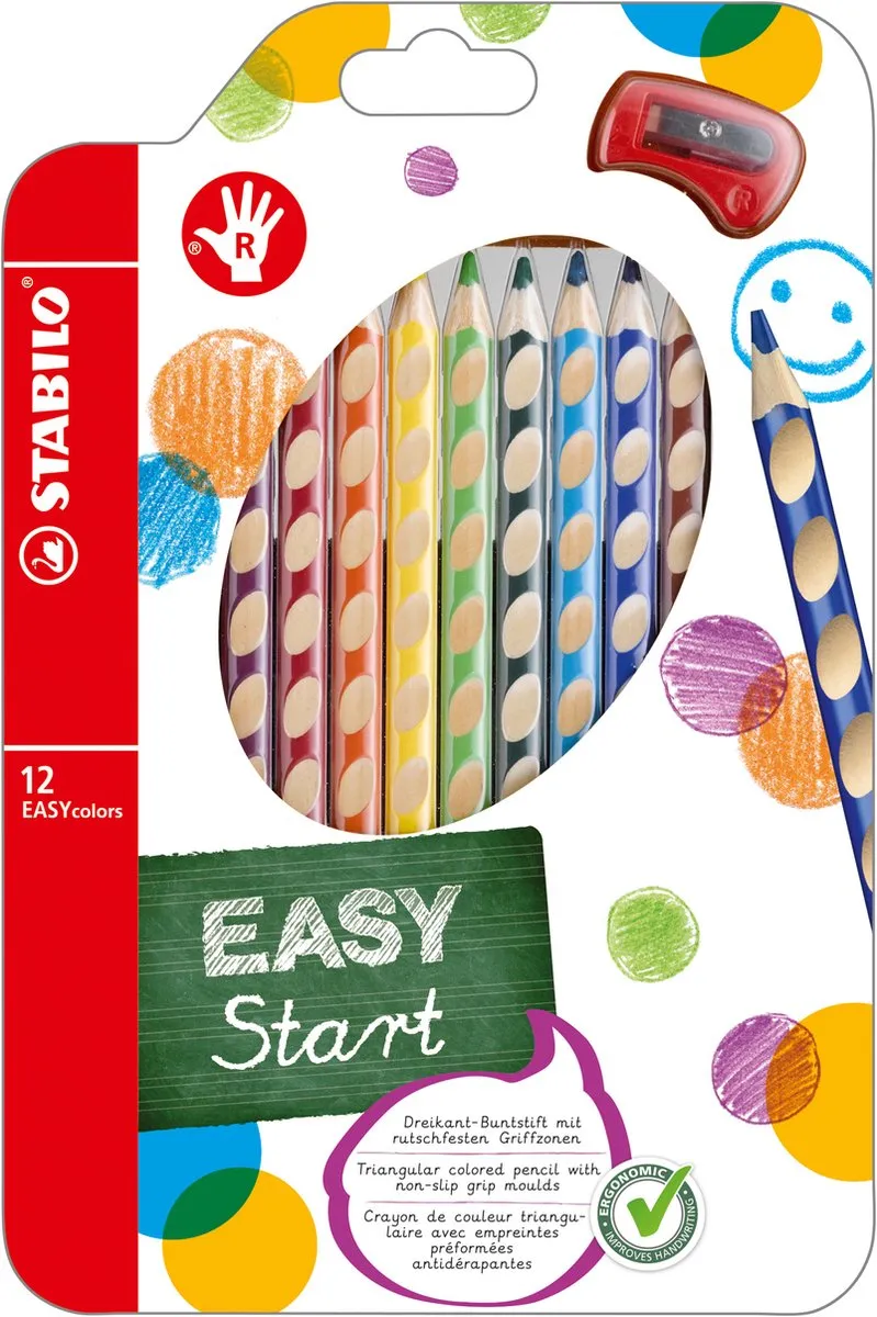 STABILO EASYcolors Ergonomische Kleurpotloden 12 Stuks - Rechtshandig