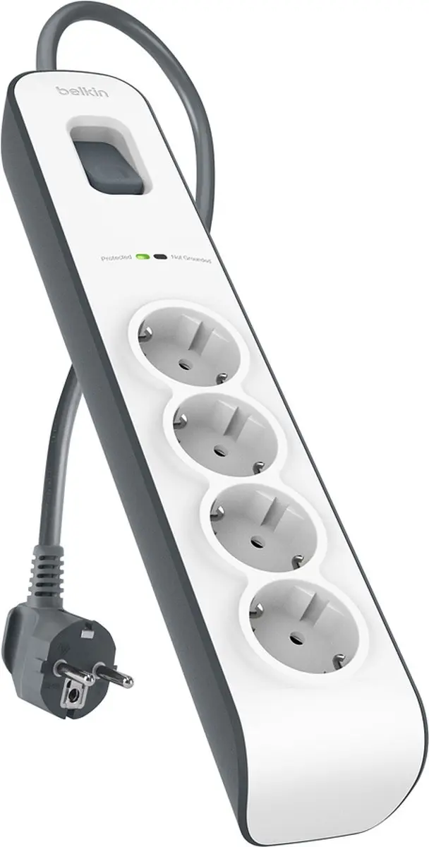 Belkin BSV400VF2M Overspanningsbeveiliging - 4 Stopcontacten - 2m Wit - afbeelding 2 van 6