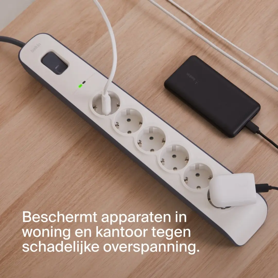 Belkin BSV603VF2M Stekkerdoos - 6x AC-uitgang - Wit - afbeelding 6 van 6
