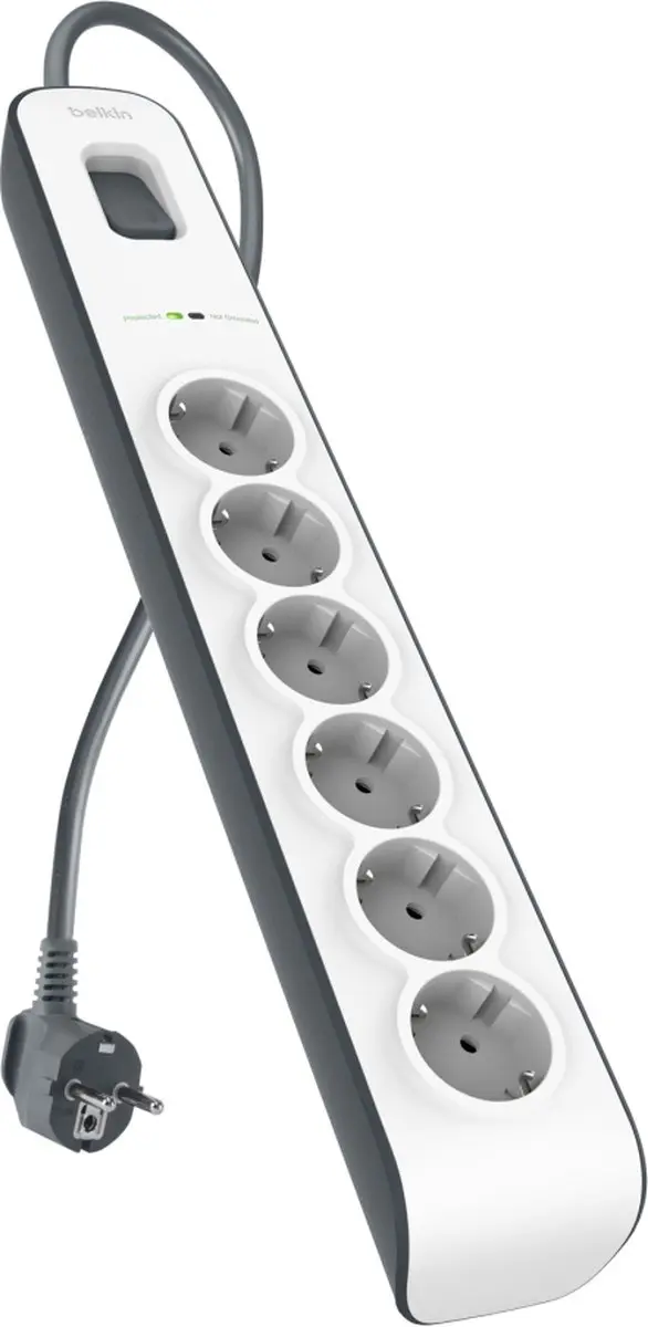 Belkin BSV603VF2M Stekkerdoos - 6x AC-uitgang - Wit - afbeelding 2 van 6